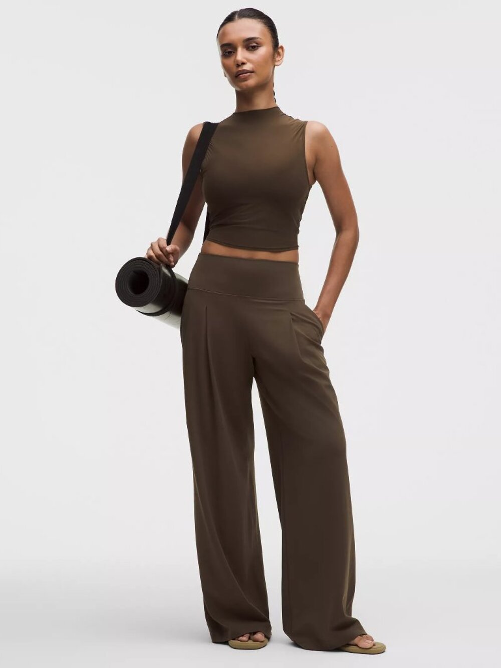 Lululemon Align Palazzo Pant Short Walnut Crunch Size 6 (29.5" inseam)